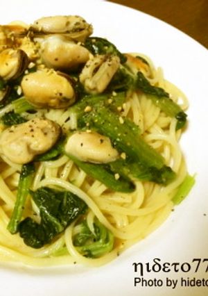ムール貝とほうれん草の和風パスタ-レシピのメイン写真