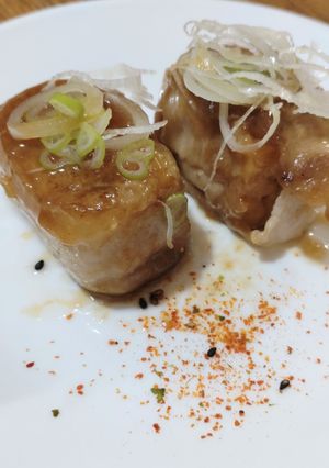 厚揚げの豚バラ四方巻き香味オイスター煮-レシピのメイン写真