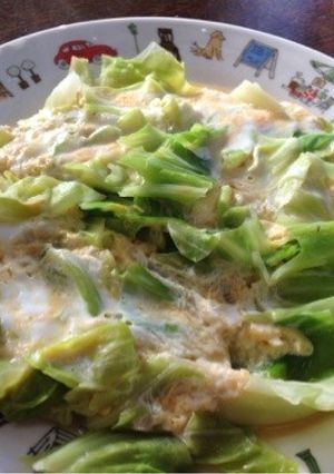 ノンオイル☆キャベツと卵の蒸し焼き-レシピのメイン写真