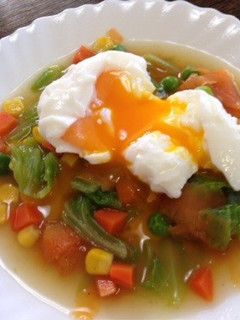 半熟たまごonやわらか野菜☆-レシピのメイン写真
