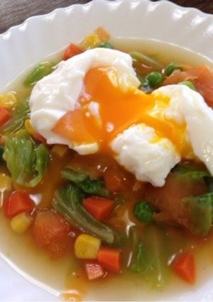 半熟たまごonやわらか野菜☆-レシピのメイン写真