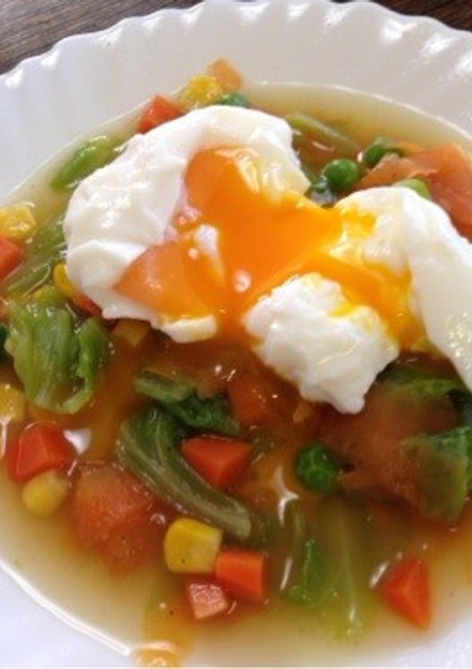半熟たまごonやわらか野菜☆-レシピのメイン写真