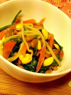 ほうれん草と豆もやしの納豆和え-レシピのメイン写真