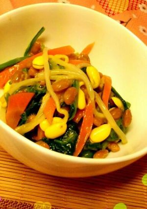 ほうれん草と豆もやしの納豆和え-レシピのメイン写真
