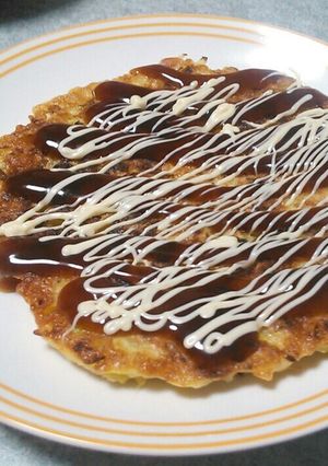 ｷﾞｮﾆｿで安うまお好み焼き-レシピのメイン写真