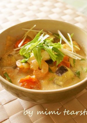 キャベツと魚介のほっこり♪豆乳チゲスープ-レシピのメイン写真