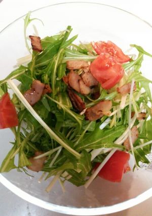 水菜とベーコンのかりかりサラダ-レシピのメイン写真