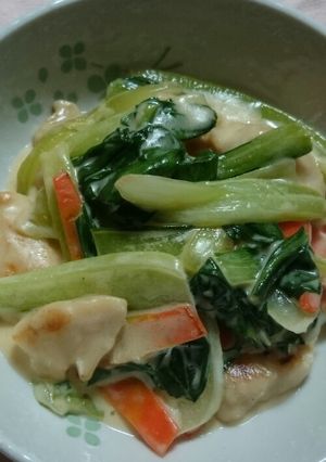 ささみのとチンゲン菜のクリーム煮-レシピのメイン写真