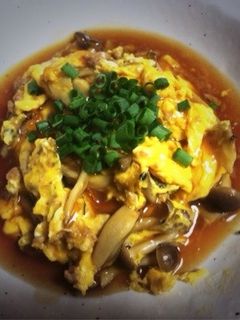 簡単♪キノコと挽肉玉子とじ☆中華あんかけ-レシピのメイン写真