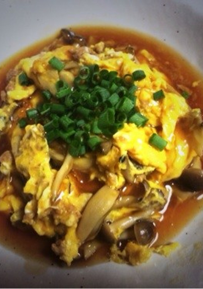 簡単♪キノコと挽肉玉子とじ☆中華あんかけ-レシピのメイン写真