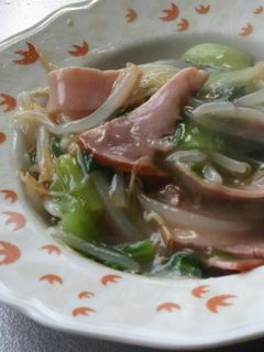 チンゲン菜もやしベーコンあんかけ(覚書)-レシピのメイン写真