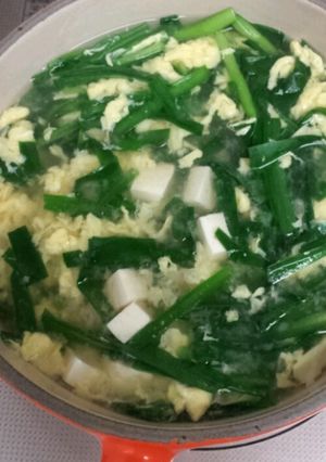 お味噌汁【ニラ・卵・豆腐】-レシピのメイン写真