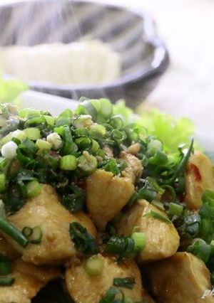 鶏胸のピリ辛甘酢炒め　ネギまみれ-レシピのメイン写真