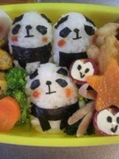 パンダたくさんキャラ弁当-レシピのメイン写真
