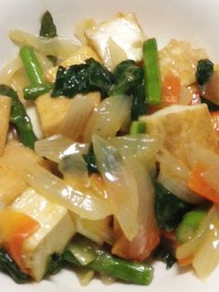 厚揚げとチンゲン菜のピリ辛炒め-レシピのメイン写真