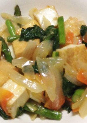 厚揚げとチンゲン菜のピリ辛炒め-レシピのメイン写真