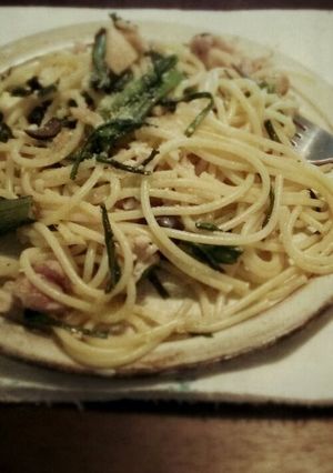 春菊と鶏肉のパスタ-レシピのメイン写真