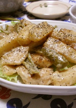 鶏むね肉と長芋のガリマヨポン炒め-レシピのメイン写真