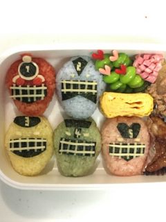 トッキュウジャー全員集合!キャラ弁♪-レシピのメイン写真