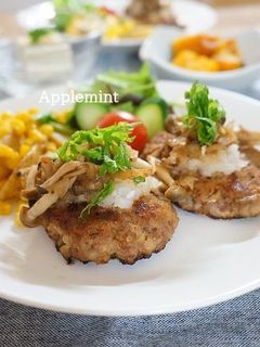 自慢の和風ハンバーグオニオンきのこソース-レシピのメイン写真