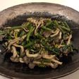 紅菜苔としめじのバター醤油炒め