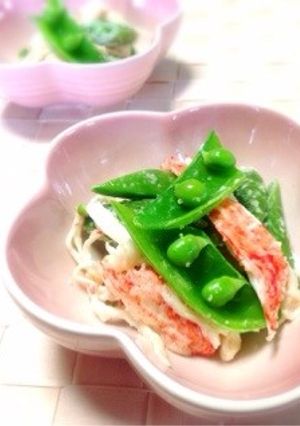 スナップエンドウとカニカマの明太マヨ和え-レシピのメイン写真