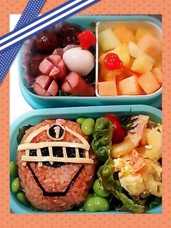 簡単キャラ弁当トッキュウジャー-レシピのメイン写真