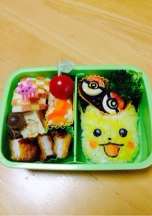 ピカチュウとモンスターボールのお弁当-レシピのメイン写真