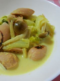 魚ニソ・白菜のカレー風味のクリーム煮-レシピのメイン写真