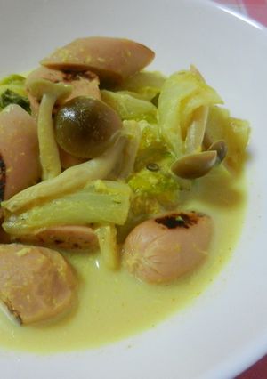 魚ニソ・白菜のカレー風味のクリーム煮-レシピのメイン写真