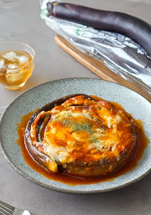 松山長なすのぐるぐるチーズハンバーグ-レシピのメイン写真