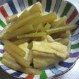 めんつゆで簡単!!フキと油揚げの煮物。