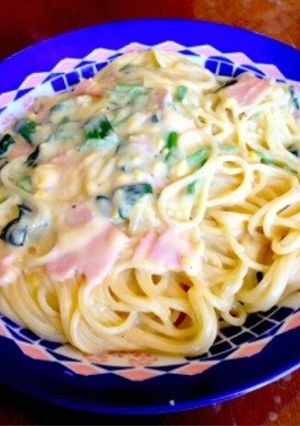 簡単に☆あらびきコーンクリームパスタ-レシピのメイン写真