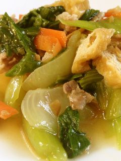 青梗菜と豚肉油揚あんかけ-レシピのメイン写真