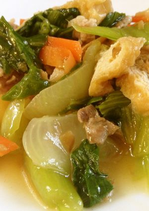 青梗菜と豚肉油揚あんかけ-レシピのメイン写真