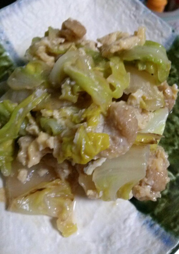 白菜と油揚げの卵とじ-レシピのメイン写真