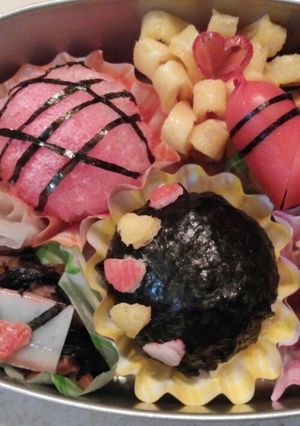 バレンタインキャラ弁-レシピのメイン写真