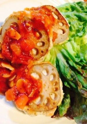 少し変わったレンコンのはさみ焼き-レシピのメイン写真
