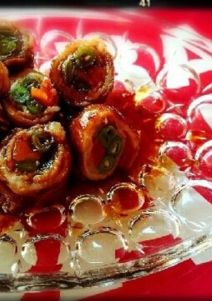 ご飯がすすむ♡インゲンと人参の肉巻き-レシピのメイン写真