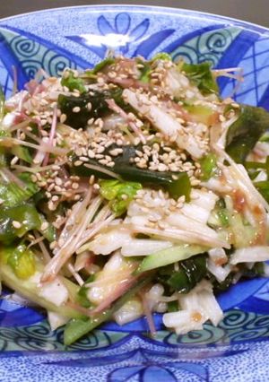 長芋とワカメの梅ドレサラダ-レシピのメイン写真