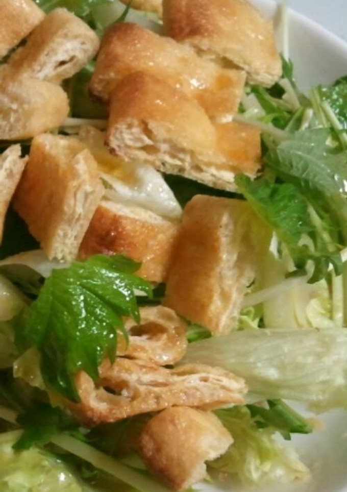 サクサク油揚げと水菜サラダ！-レシピのメイン写真