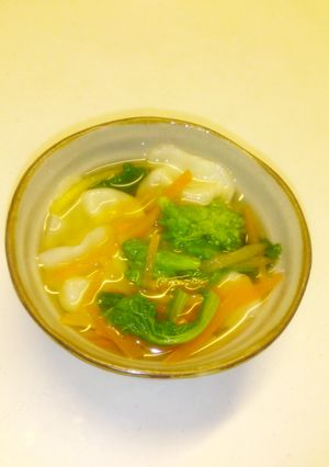 菜の花入り☆春のスープ餃子-レシピのメイン写真