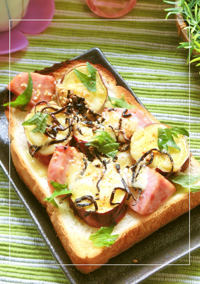 厚切りハム×さつま芋の塩昆布マヨトースト-レシピのメイン写真