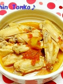 鶏手羽中のめんトマ煮-レシピのメイン写真