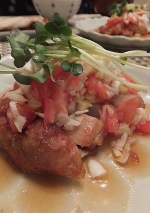 さっぱり♪揚げ鶏のねぎトマトポン酢-レシピのメイン写真