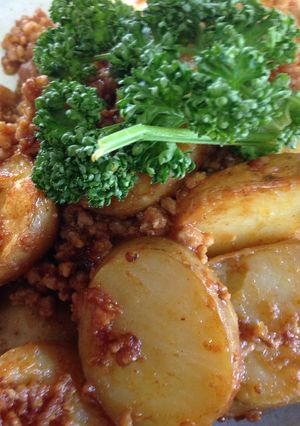 新じゃがとひき肉のカレー風味炒め-レシピのメイン写真