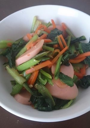魚肉ソーセージと小松菜の炒めもの-レシピのメイン写真