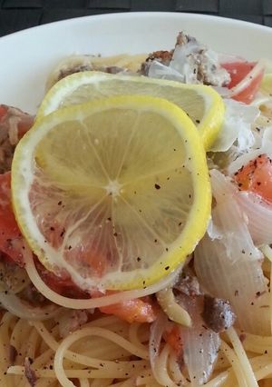 サバの水煮缶とレモンのオイルパスタ-レシピのメイン写真