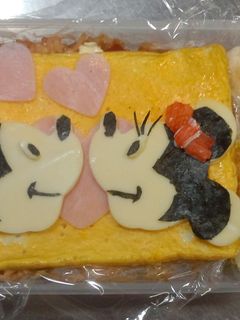 ☆キャラ弁☆ミッキーとミニーのオムライス-レシピのメイン写真