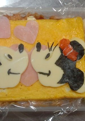 ☆キャラ弁☆ミッキーとミニーのオムライス-レシピのメイン写真
